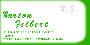 marton felbert business card