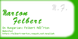 marton felbert business card